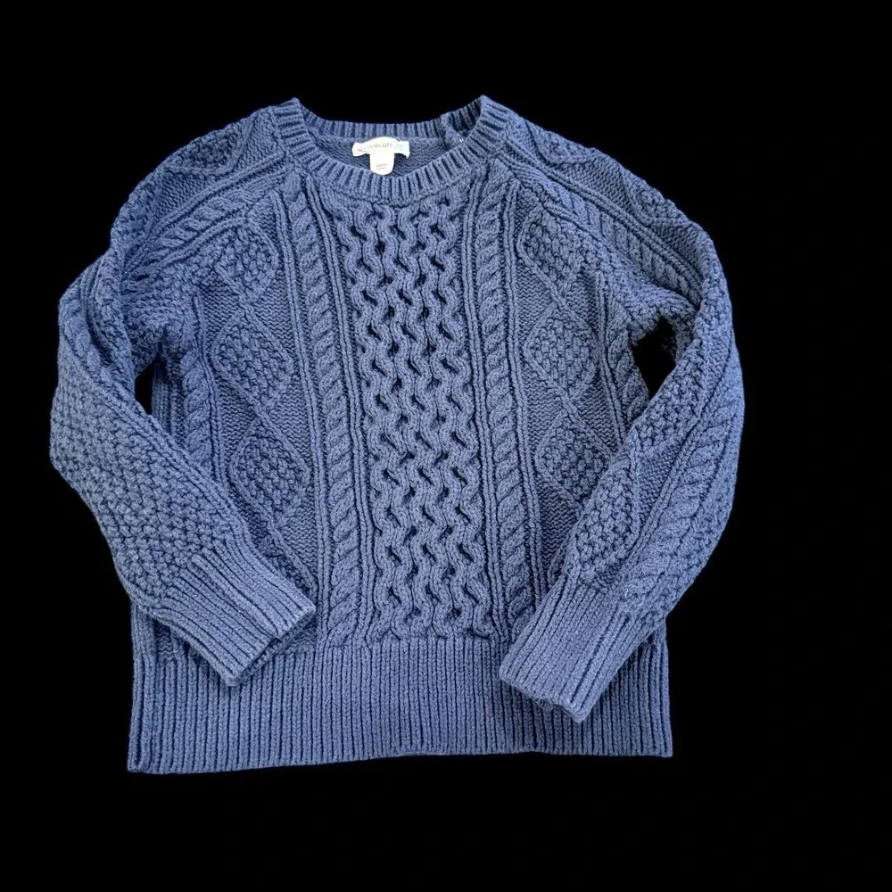 J Crew Crewcuts Xs Pullover Blue Cable‎ Knit Sweater Unisex